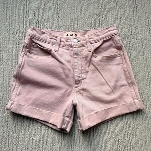 AMO Denim Cute Dusty Rose Cuffed Denim Shorts Sz 26/27 NEW Sample